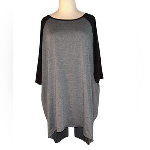 LuLaRoe Black and Gray Raglan Tunic
